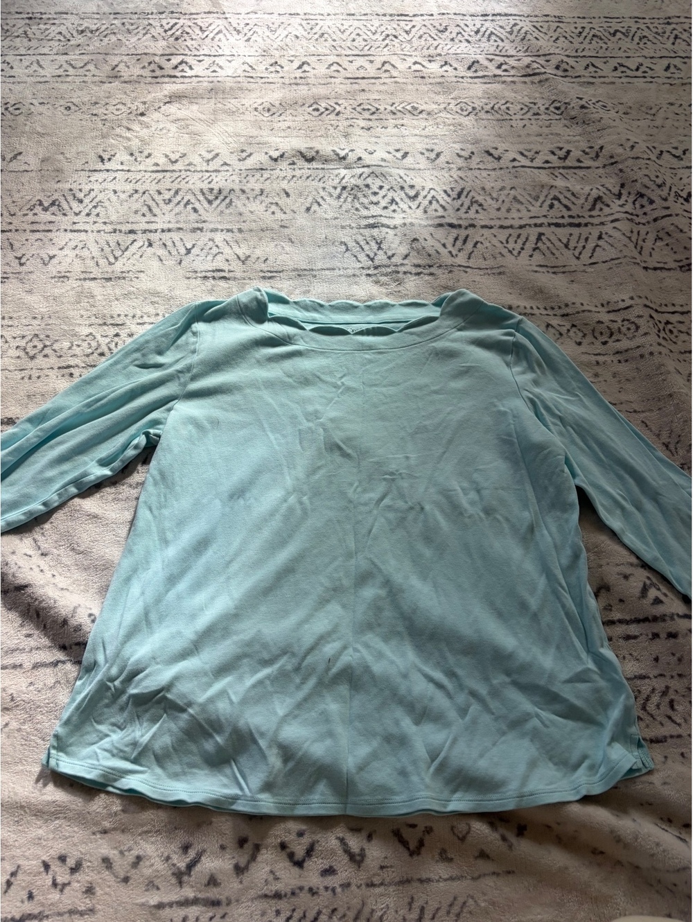 Croft & Barrow Light Blue Long Sleeve Cotton Shirt Large